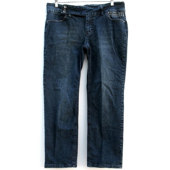 Zana Di Straight Jeans 3 Button Waist Tag Sz 14P - Picture 2 of 7